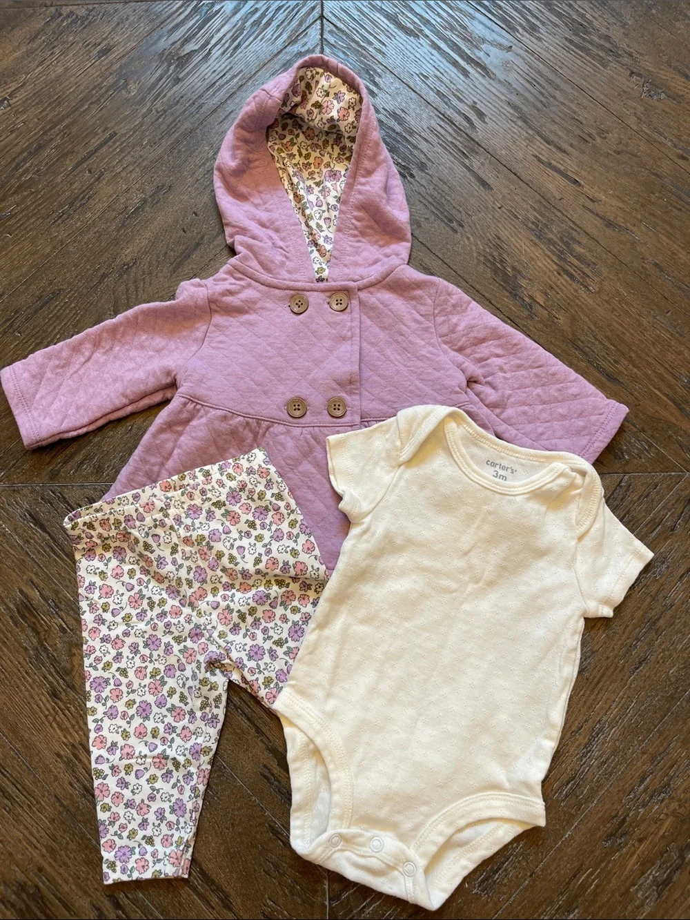Carter's White Eyelet Bodysuit with Matching Leggings & Jacket